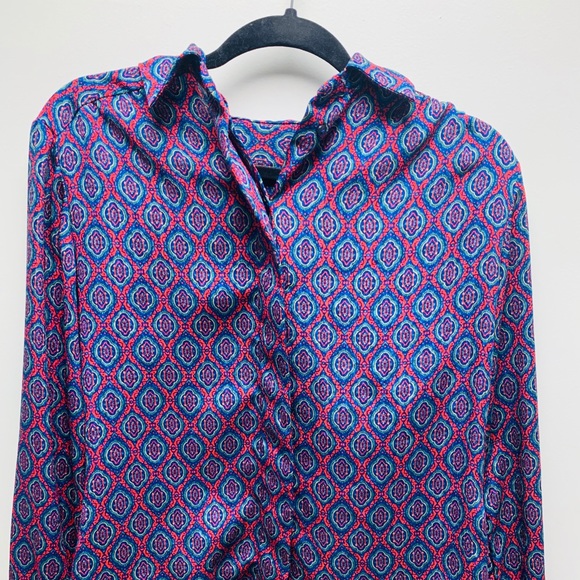 Vintage Printed button down long sleeve blouse - Picture 2 of 5